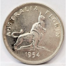 AUSTRALIA 1954 . FLORIN . COMMEMORATIVE . ROYAL VISIT AUSTRALIA 1954 . FLORIN . COMMEMORATIVE . ROYAL VISIT